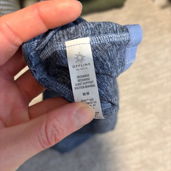 Aerie Hugger Recharge Longline Racerback Sports Bra in Heather Grey Size Medium - Picture 4 of 4